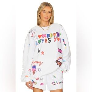 The Mayfair Group Somebody Loves You Crewneck in White S/M A19